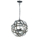 4 Light Galvanized Chandelier, Hanging Light Fixture With Adjustable Chain For Kitchen, Bulb Not Included - Gray by Unique Piece Furniture
