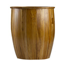 Drum Side Table With Tray Style Top - Brown by Unique Piece Furniture