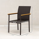 Set of 2 Patio Wicker Dining Chairs with Backrest and Armrests