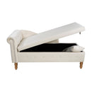 Chaise Lounge Indoor, Lounge Chair For Bedroom With Storage & Pillow, Modern Upholstered Rolled Arm Chase Lounge For Sleeping With Nailhead Trim For Living Room Bedroom Office by HouseOfZazla