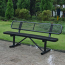 6' Outdoor Steel Bench With Backrest by HouseOfZazla