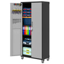 Metal Garage Storage Cabinet With Wheels Heavy Duty Tool Storage Cabinet - Brushed Nickel by HouseOfZazla