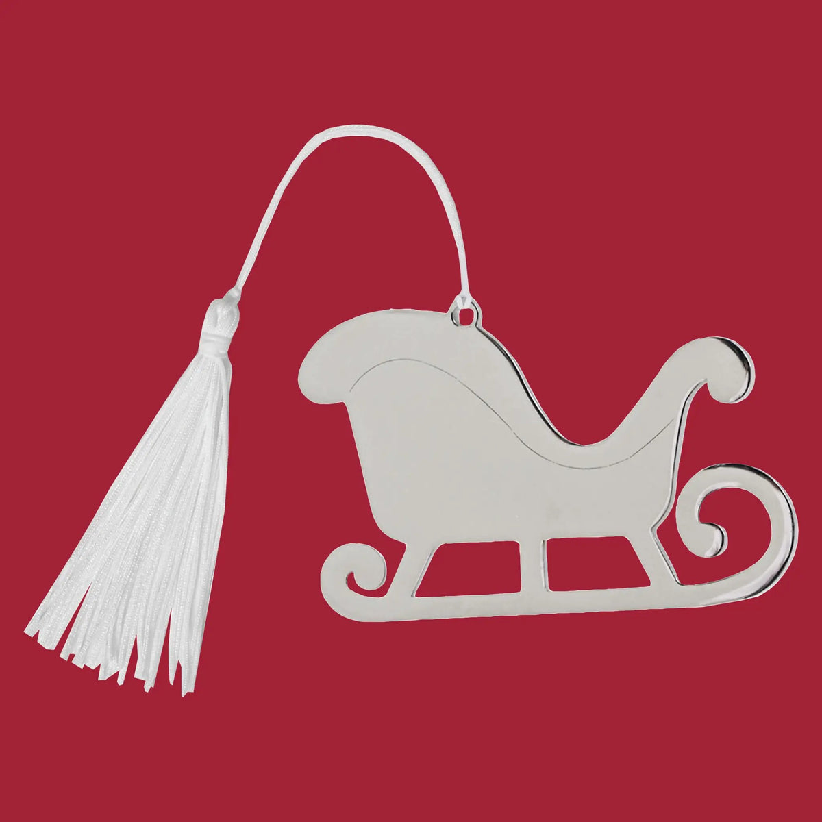 Sleigh Ornament w/White Tassel, photo 3 of 3