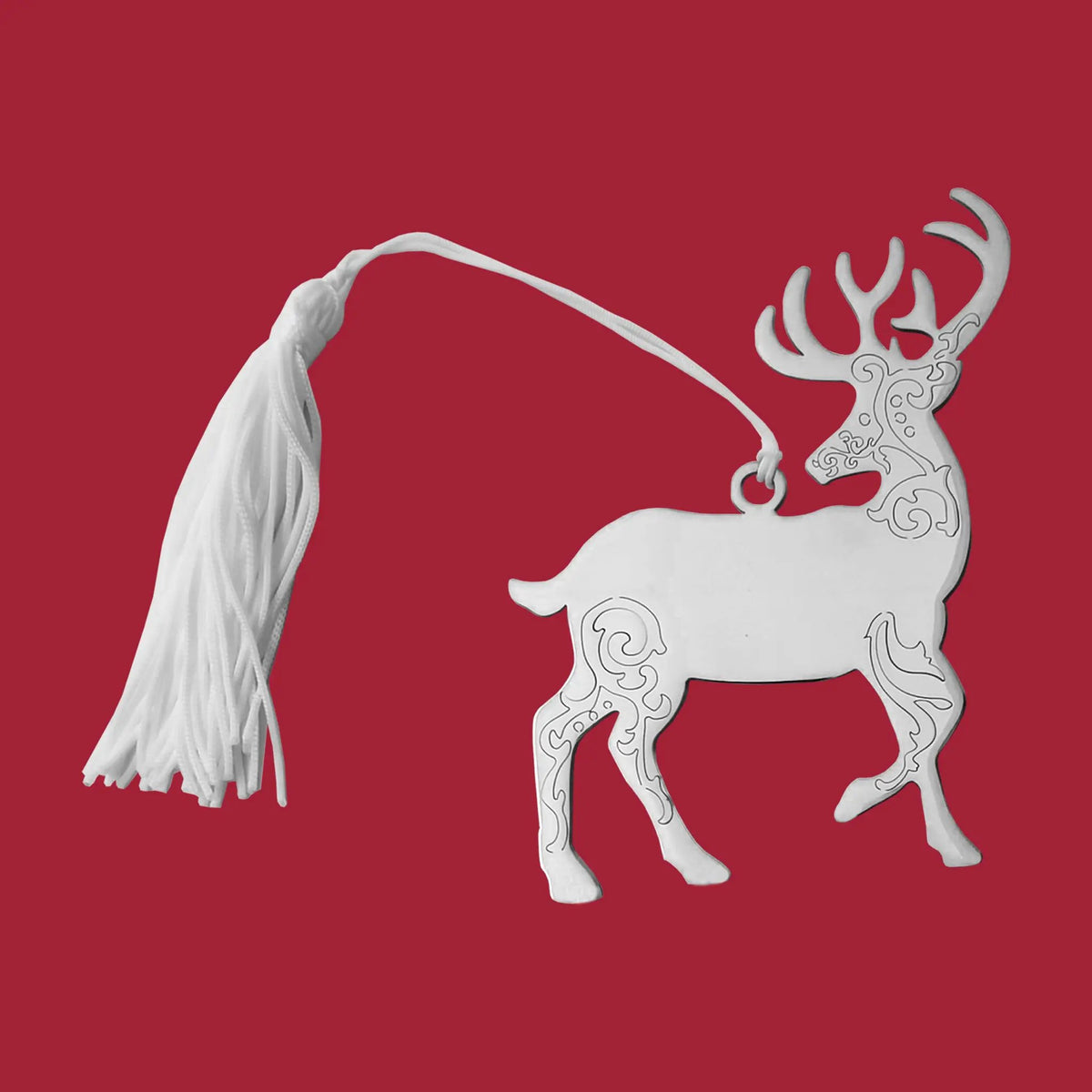 Scroll Reindeer Ornament with White Tassel, photo 3 of 3