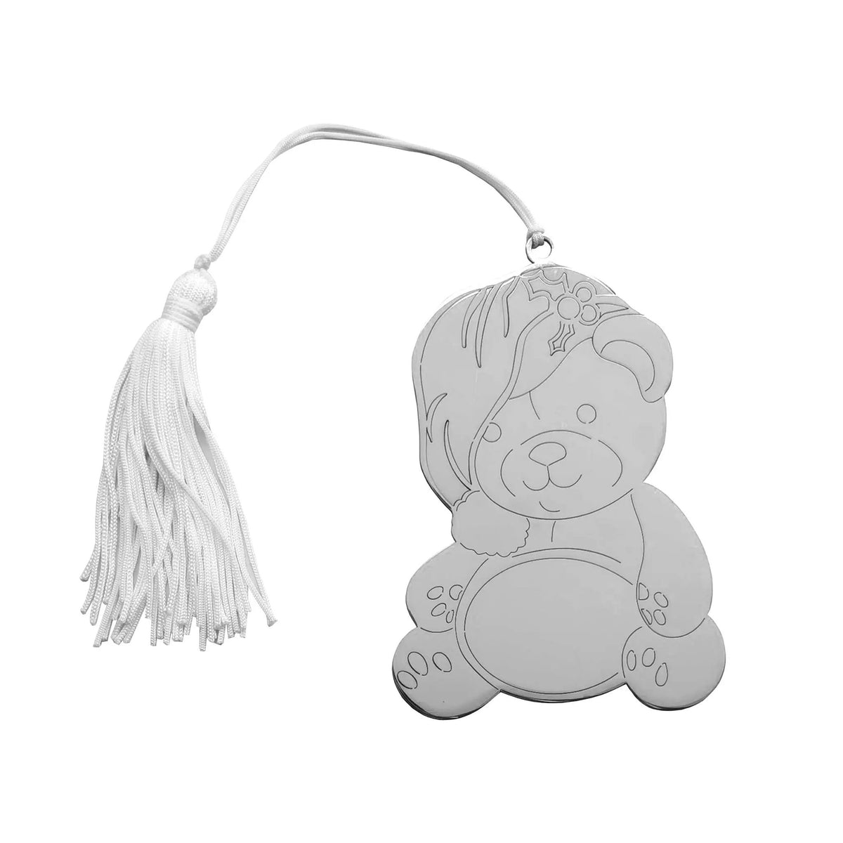 Teddy Bear Ornament with White Tassel, photo 2 of 3