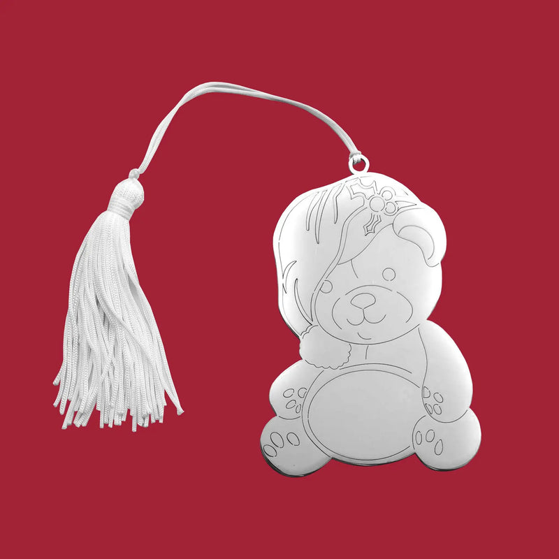 Teddy Bear Ornament with White Tassel, photo 3 of 3