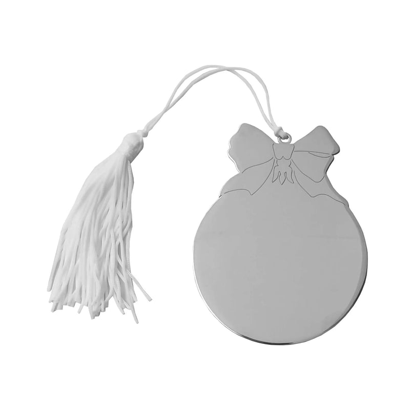 Ball Ornament with Bow White Tassel, photo 2 of 3