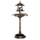 Outsunny 3-in-1 Garden Bird Bath Bowl Pedestal with Bird Feeder and Planter