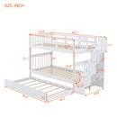 Stairway Bunk Bed With Storage And Guard Rail For Bedroom by Unique Piece Furniture