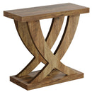 End Table With Cross Fishtail Support For Living Room - Brown by HouseOfZazla
