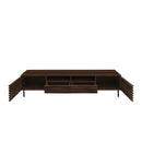 TV Stand For TVs Up To 85" With Closed Storage, Soft Closing Hinges - Walnut by HouseOfZazla