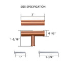 Akicon Copper Kitchen T Bar Cabinet Pulls 100% Solid Brass Drawer Knob AK01917-C