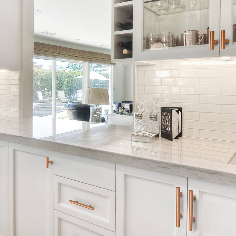 Akicon Copper Kitchen T Bar Cabinet Pulls 100% Solid Brass Drawer Knob AK01917-C