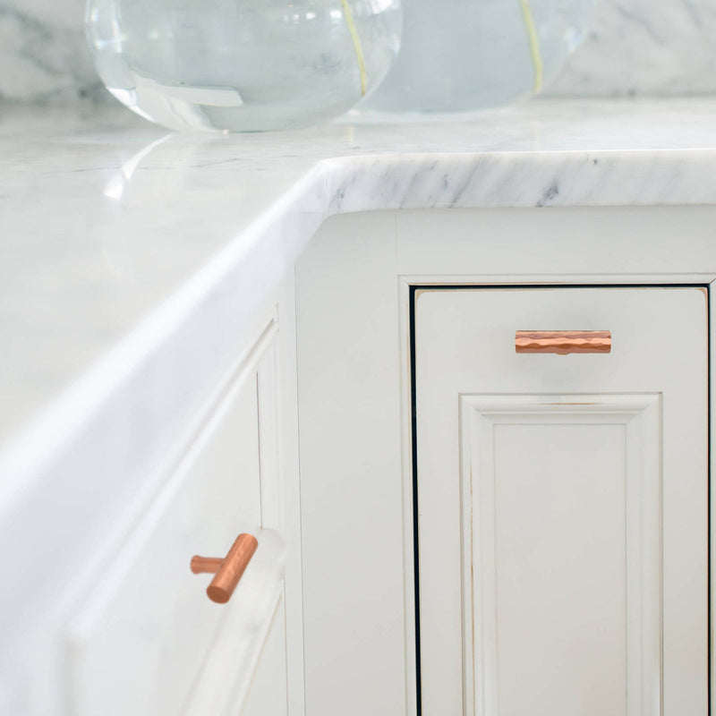 Akicon Hammered Copper Kitchen T Bar Cabinet Pulls 100% Solid Brass Drawer Knob AK01917A-C