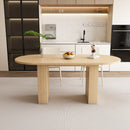 Oval Dining Table With Wood Strip Base by HouseOfZazla
