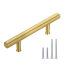 Akicon 3 Inch Hole Center Brushed Gold Kitchen Cabinet Handles 100% Solid Brass Drawer Pulls AK01930-BG