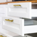 Akicon 3 Inch Hole Center Brushed Gold Kitchen Cabinet Handles 100% Solid Brass Drawer Pulls AK01930-BG