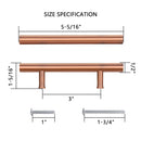 Akicon 3 Inch Hole Center Copper Kitchen Cabinet Handles 100% Solid Brass Drawer Pulls AK01930-C