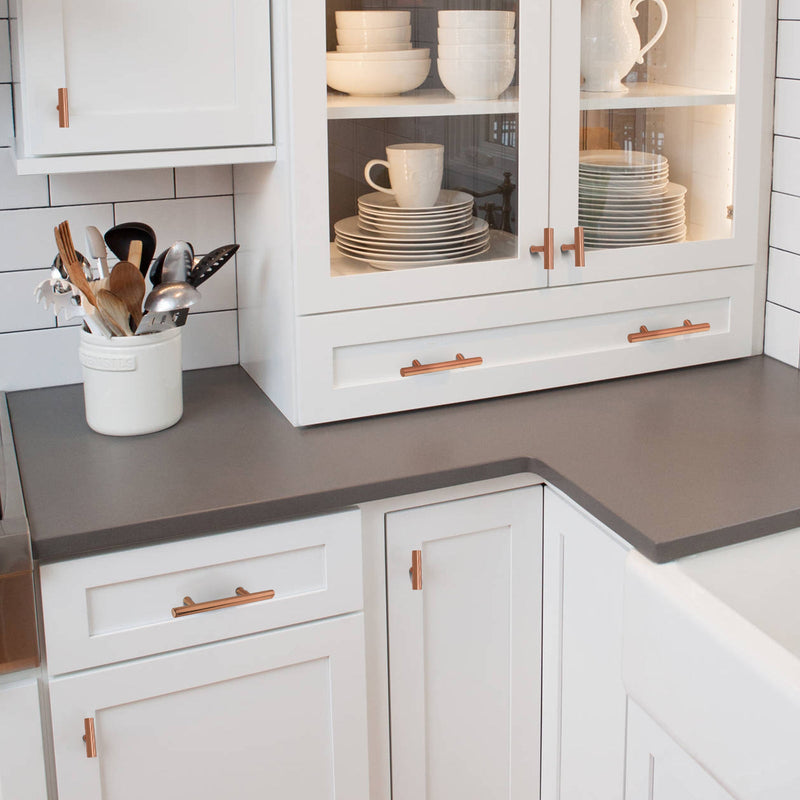 Akicon 3 Inch Hole Center Copper Kitchen Cabinet Handles 100% Solid Brass Drawer Pulls AK01930-C