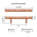 Akicon 3 Inch Hole Center Hammered Copper Kitchen Cabinet Handles 100% Solid Brass Drawer Pulls AK01930A-C