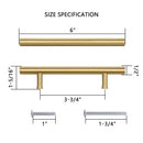 Akicon Brushed Gold Kitchen Cabinet Handles 100% Solid Brass Drawer Pulls