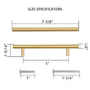 Akicon 5 Inch Hole Center Brushed Gold Kitchen Cabinet Handles 100% Solid Brass Drawer Pulls AK01932-BG