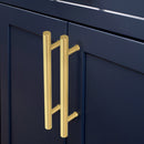 Akicon 5 Inch Hole Center Brushed Gold Kitchen Cabinet Handles 100% Solid Brass Drawer Pulls AK01932-BG