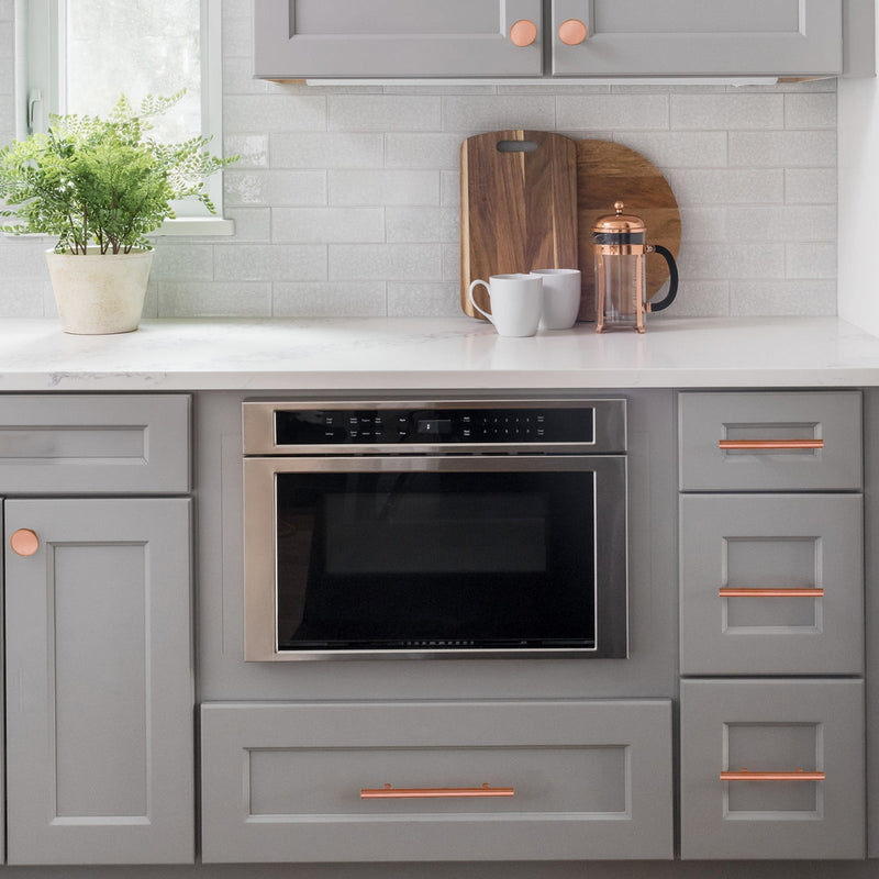 Akicon 5 Inch Hole Center Copper Kitchen Cabinet Handles 100% Solid Brass Drawer Pulls AK01932-C