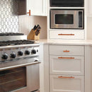 Akicon 5 Inch Hole Center Hammered Copper Kitchen Cabinet Handles 100% Solid Brass Drawer Pulls AK01932A-C