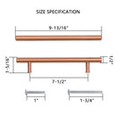 Akicon 7-1/2 Inch Hole Center Hammered Polished Gold Kitchen Cabinet Handles 100% Solid Brass Drawer Pulls AK01933-C