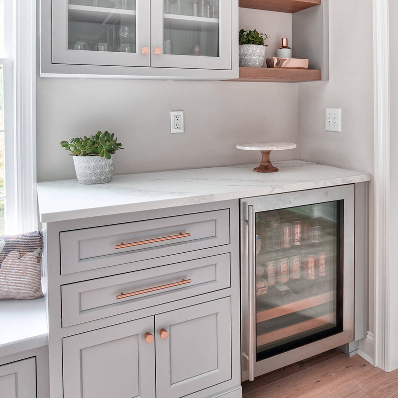 Akicon 9 Inch Hole Center Hammered Copper Kitchen Cabinet Handles 100% Solid Brass Drawer Pulls AK01934-C