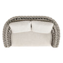 Everly - Frame Barrel Deep Seating Patio Loveseat Sofa Axroma Olefin - Oat Beige by HouseOfZazla