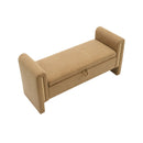 Modern Teddy Upholstered Large Bed End Bench With Arms And Storage by Unique Piece Furniture