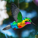 Graceful Hummingbird Iridescent Handcrafted Ornament, Glass Christmas Bird Tree Decoration