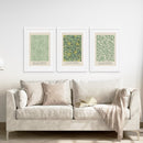 3 Piece William Morris Wall Art Set. Greenery Exhibition Style