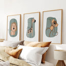 Cute Safari Baby Animals Set of 3 Art Prints by Wall Art Set