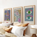 Colorful Yayoi Kusama Poster Set of 3 Museum Art by Wall Art Set