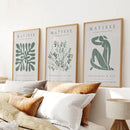 Matisse set of 3 Sage Green Wall Art Prints by Wall Art Set