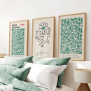 Exhibition Green Art Set of 3 Abstract Print by Wall Art Set