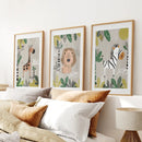 Set of 3 Safari Baby Animal Art Prints by Wall Art Set