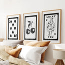 Black and White 8 Ball Cherry Art Set of 3 Prints by Wall Art Set