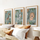 Baby Giraffe, Zebra, Lion Nursery Wall Decor by Wall Art Set