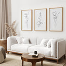 Set of 3 Minimalist Woman One Line Drawing Wall Art Prints by Wall Art Set
