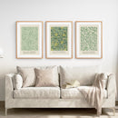 3 Piece William Morris Wall Art Set. Greenery Exhibition Style