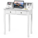 Writing Desk 2-Tier Vanity Desk Computer Desk with 4 Drawers by LJGDeals