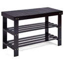 3 Tier Bamboo Bench Storage Shoe Shelf-Natural by LJGDeals