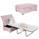 Folding Ottoman Sleeper Bed with Mattress for Guest Bed and Office Nap-Blue by DirectDeals