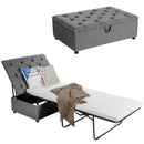 Folding Ottoman Sleeper Bed with Mattress for Guest Bed and Office Nap-Blue by DirectDeals