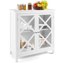 Freestanding Kitchen Buffet Cabinet with Glass Doors and Adjustable Shelf by LJGDeals