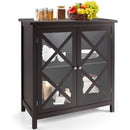 Freestanding Kitchen Buffet Cabinet with Glass Doors and Adjustable Shelf by LJGDeals